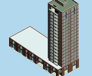 City office building avant-garde hotel  442