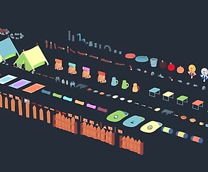 Cartoon camping kit