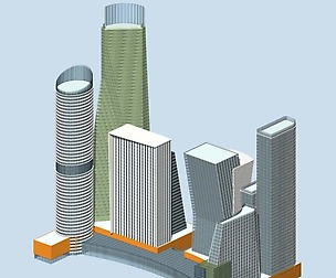 City office building avant-garde hotel  555