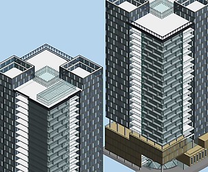 City office building avant-garde hotel  585