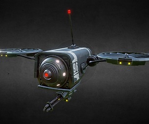 Lowpoly PBR Sci-FI Military Drone