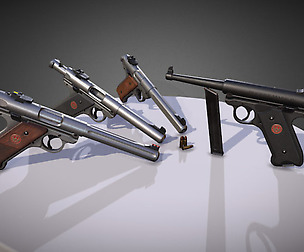 Lowpoly PBR Mark IV Pistol Pack