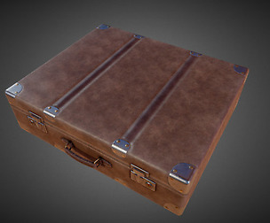 Lowpoly PBR Leather Briefcase