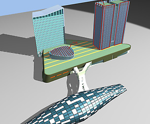City planning office building fashion design - 550