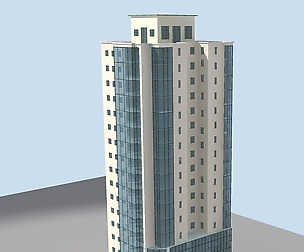 City hotel simple office building - 01