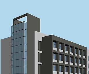 City hotel simple office building - 33