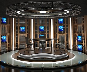 Virtual TV Studio Chat Set 17