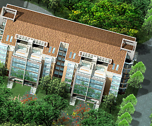 City Residential Garden villa office design  531