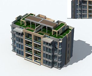 City Residential Garden villa office design  642