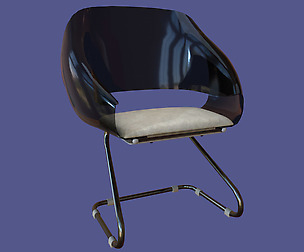 Low poly 70's retro vintage Chair