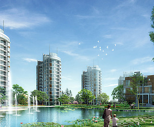 City Residential Garden villa office design  686