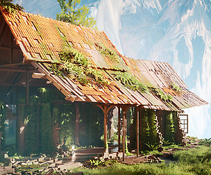 Modular Overgrown Village Buildings