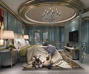 Stylish European bedroom 03