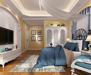 Stylish European bedroom 08