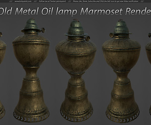 Old Metal Oil Lamp Marmoset Toolbag 3 Render