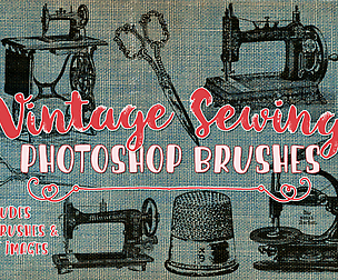 Vintage Sewing Machine Photoshop Brushes