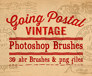 Going Postal Vintage Photoshop Brushes