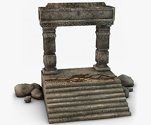 Ancient entrance with stones