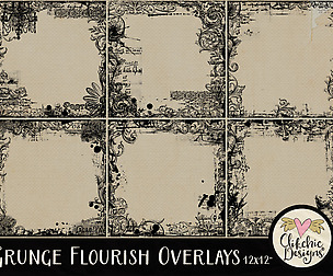 Grunge Flourish Overlays