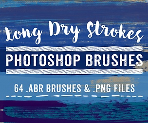 Long Dry Watercolor Strokes Photoshop Brushes