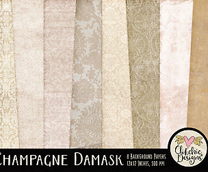 Champagne Damask Texture Pack