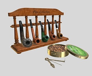 Smoking Briar Pipe Set