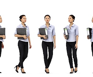 Mei Posed 001 - 3D Office Women Walking