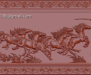 3d STL model for cnc  - Horses
