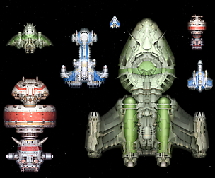 2D Spaceship Sprites (3 Styles)