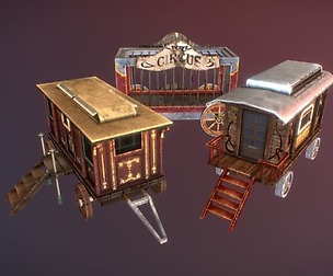 Horror circus vagons