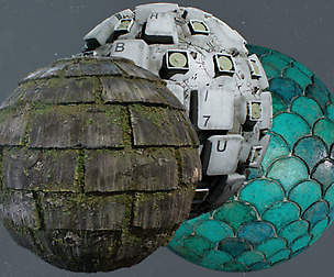 Material Pack: Keyboard - Fish Scale - Roof