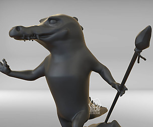 Crocodile warrior 3D print model