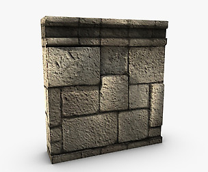 Low poly stone wall module