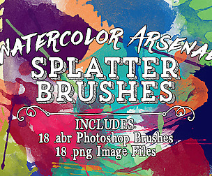 Watercolor Arsenal Splatter Photoshop Brushes