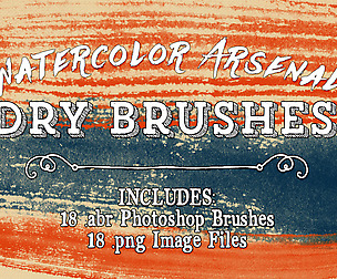 Watercolor Arsenal Dry Photoshop Brushes