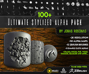 100+ Ultimate Stylized Alpha Pack by J Roscinas