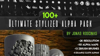 100+ Ultimate Stylized Alpha Pack by J Roscinas cover
