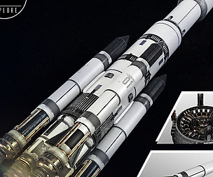 Space sci-fi ship rocket high detail