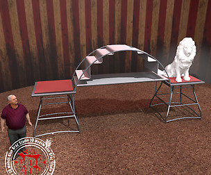 Lion's circus metal podium