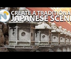 Create a traditional japanese scene in Modo