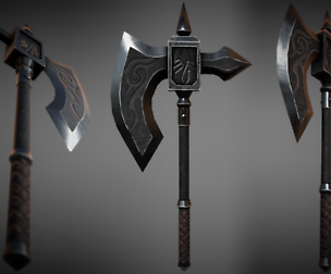 Metal Battle Axe 01