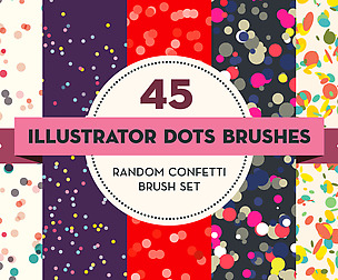 45 Illustrator Dots & Confetti Brushes