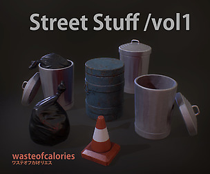 3D Street Stuff /vol1 - PBR Game Ready - Atlas