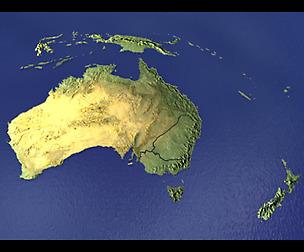 Australia-New Zealand 3D map