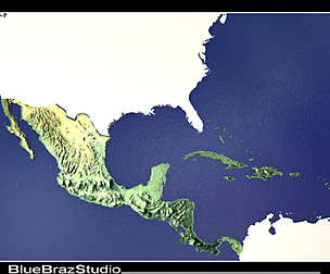 Central America 3D map