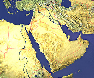 Middle East 3D map