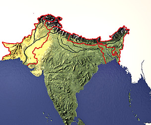 India 3D map