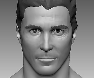 Head BaseMesh Male 3D model bsd. on Christian Bale