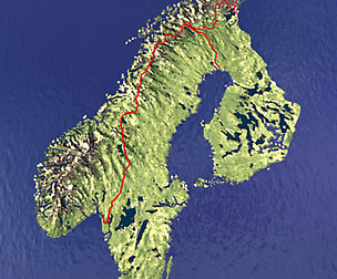 Sweden Norway Finland 3D map