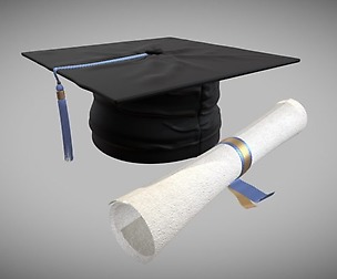 Graduation Cap with certificate